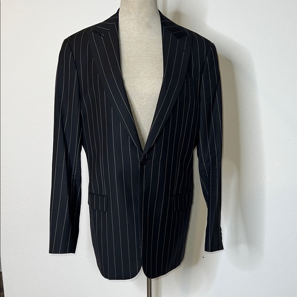 Armani Collezioni One Button Pin Striped Suitcoat
